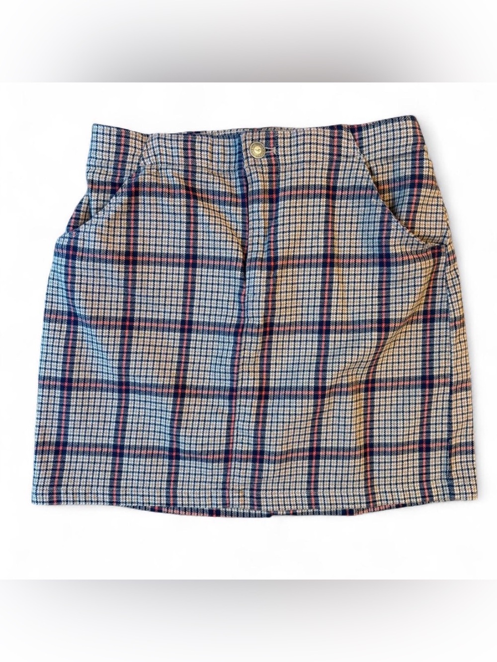 Hollister High Waisted Plaid Academic Preppy Checked Mini Skirt Small